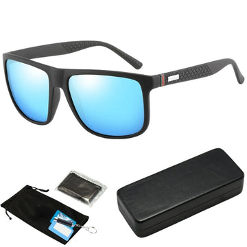 Ochelari de Soare Polarizati clasa 3, Protectie UV 400, Lentila Negru Albastru HD12, cu Carcasa Antisoc si Test UV, #0278
