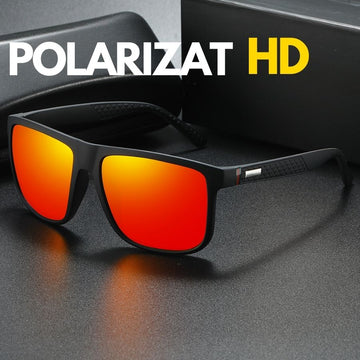 Ochelari de Soare Polarizati clasa 3, Protectie UV 400, Lentila Negru Portocaliu HD13, cu Carcasa Antisoc si Test UV, #0279