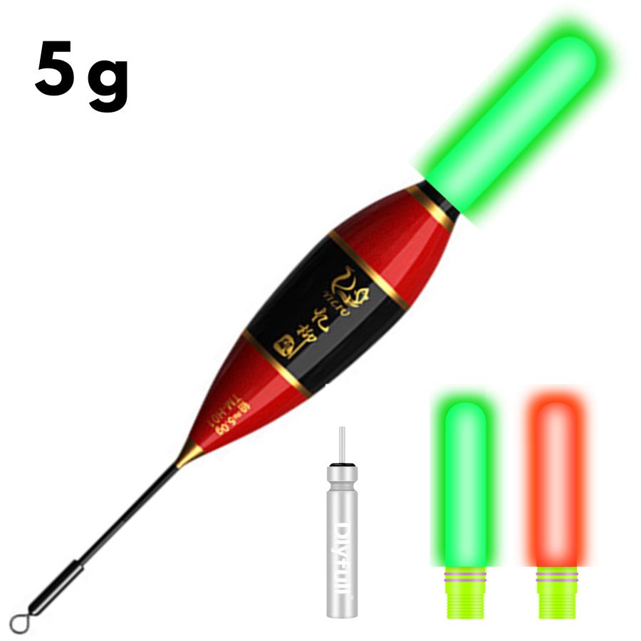 Pluta de Pescuit cu LED Inteligenta, HD3, 5 g, OPRA Tactic, Inteligenta cu Senzor la Trasatura, Schimbare de Culoare a Ledului cand Trage Pestele, Verde-Rosu #0079