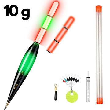 Pluta Pescuit de Noapte 10 grame, Inteligenta cu Led si Senzor la Trasatura, Schimbare de Culoare, Fixa si Culisanta, Baterie Inclusa, #0511