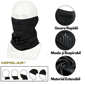 Bandana Tip Masca, Multifunctionala, cu Uscare Rapida, Unisex, Semielastica, HIPOLAR, #0403