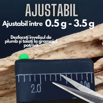 Plumb Culisant Ajustabil pentru Pescuit, 3.5 g, set 5 buc, cu gramaj inscriptionat, #0304