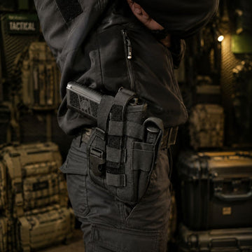 Toc Port Pistol, Universal, Ajustabil pe toate Pistoalele, Prindere pe Centura sau Veste, Sisitem Molle, Negru, #0790