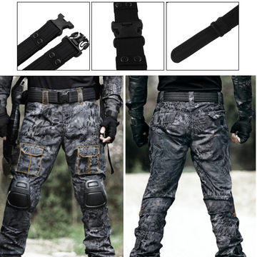 Centura Tactica Militara Combat, Ajustabila cu prindere in 3 puncte, 130 cm, Negru, Agent Securitate, #0004