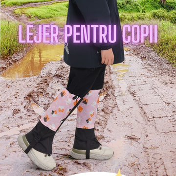 Parazapezi Impermeabile, Copii, 3-13 ani, Ajustabile cu Dublu Sistem de Prindere, Roz, #0654