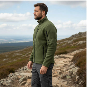 Jacheta Polar Fleece Tactica, Verde Kaki Militar, de Iarna
