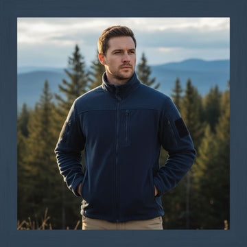 Jacheta Polar Fleece Tactica, Albastru Inchis Blue, de Iarna