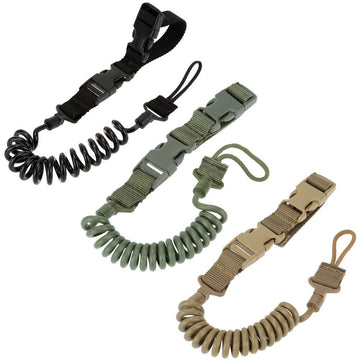 Cordon Extensibil Spiralat Asigurare Accesorii Tactice, Snur de Siguranta Pistol sau Echipamente, Ajustabil cu Prindere pe Centura sau Chinga Molle, HIPOLAR, #0409