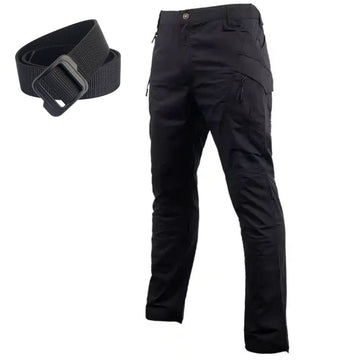 Pantaloni Tactici Securitate cu Centura Ajustabila, Material Ripstop, Negru