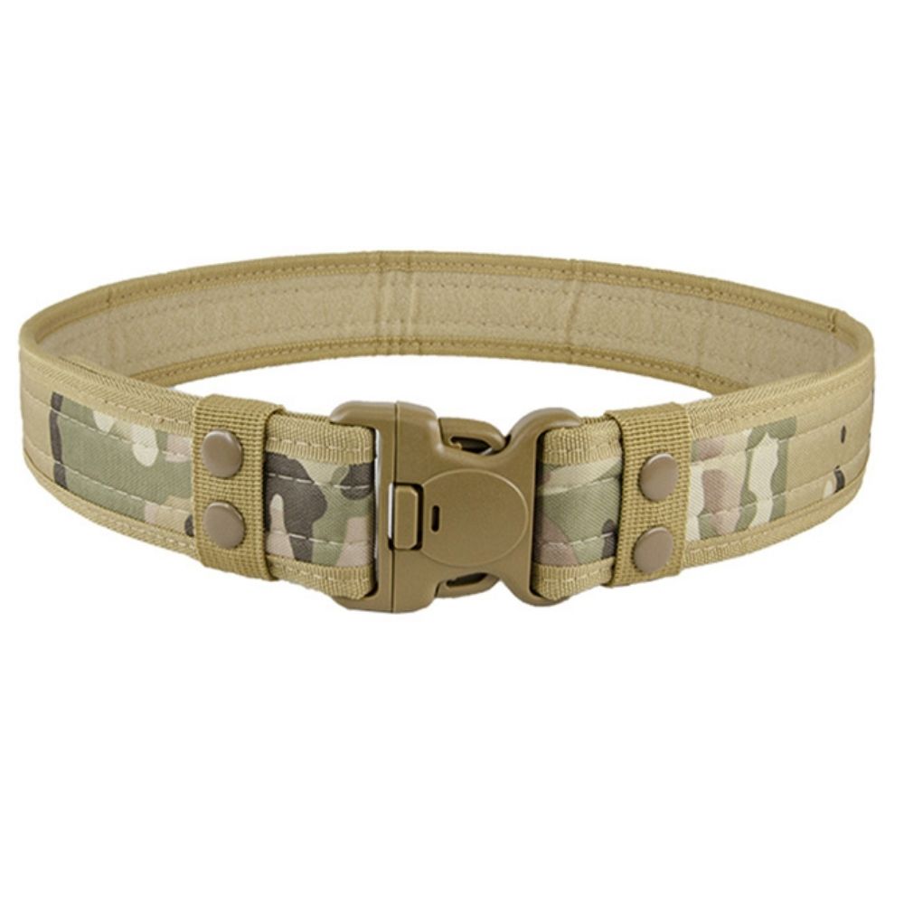 Centura Tactica Militara Combat, 130 cm Ajustabila cu Prindere in 3 Puncte, Ajustare cu Velcro, Camuflaj Multicam, #0430