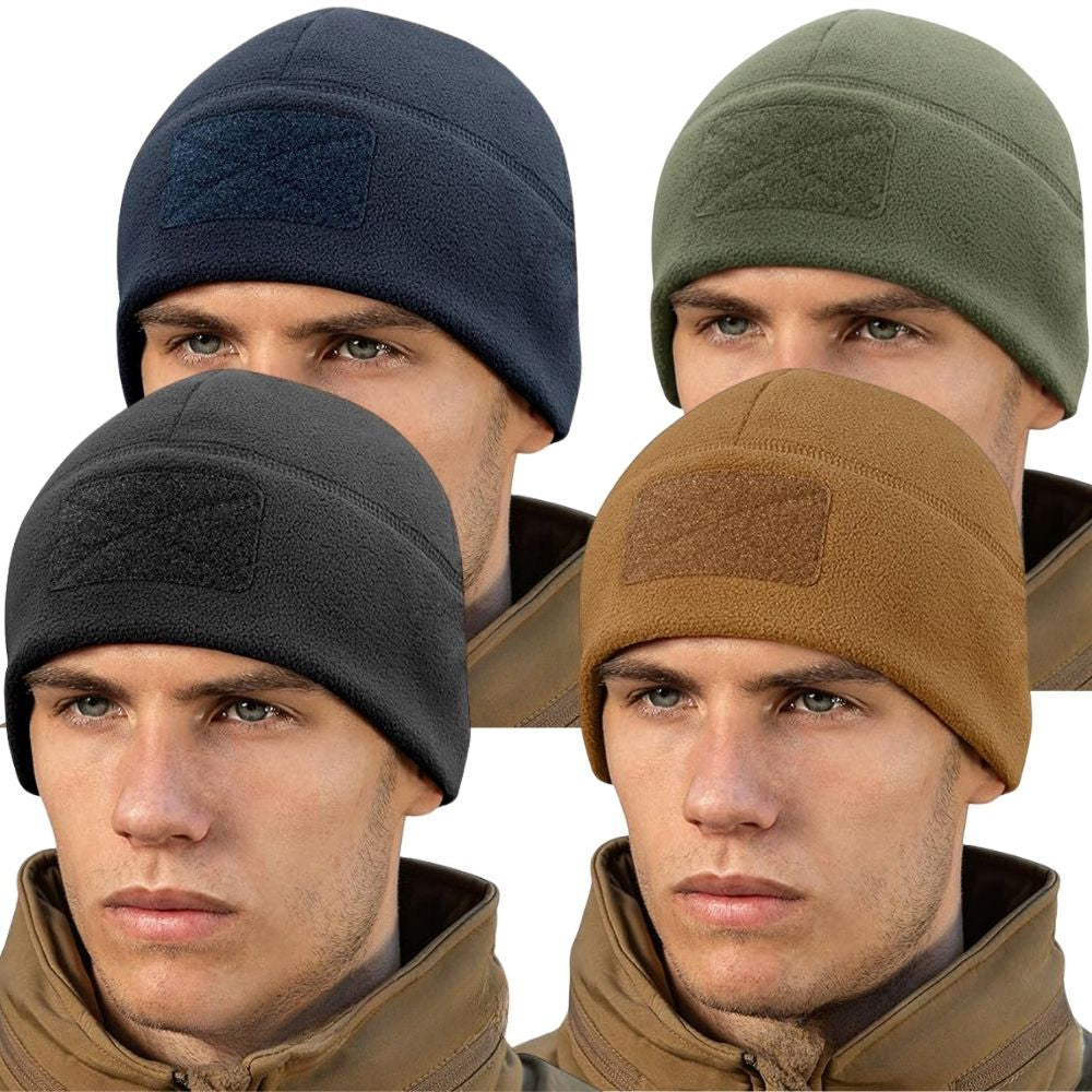 Caciula Tactica Polar de Iarna, Marime XXL 58-59 cm, Negru, cu Velcro pentru Atasare Embleme, #0424