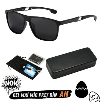 Ochelari de Soare Polarizati, HIPOLAR ®, Clasa 3, Lentila Neagra HD8, UV400, cu Carcasa Antisoc, #0274