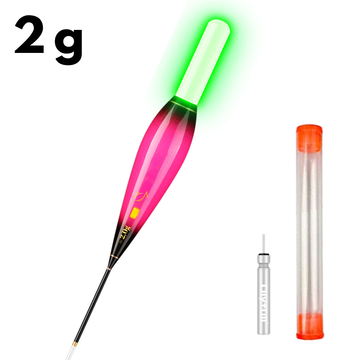 Pluta Pescuit de Noapte 2, 0 grame, Inteligenta cu Led si Senzor la Trasatura, Schimbare de Culoare a Ledului la Muscatura Pestelui, Roz, #0505