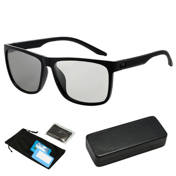 Ochelari de Soare Polarizati, HIPOLAR ®, Clasa 3, Lentile Gri-Negru Fotosensibile HD19, UV400, cu Carcasa Antisoc #0288