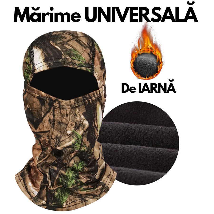 Cagula Tactica Combat de Iarna, 6in1 Multifunctionala, Camuflaj Vanato