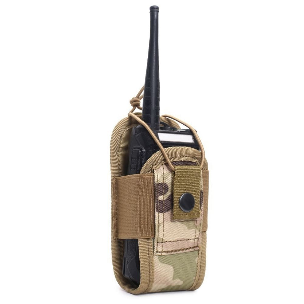 Port Toc Statie Radio Ajustabil cu prindere pe Centura, Vesta sau Chinga Molle, Camuflaj Multicam #0290