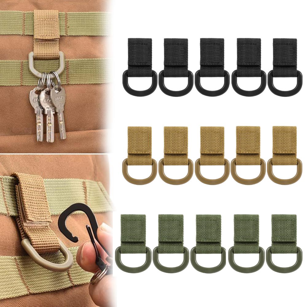 Set 5 Accesorii Tactice Tip D, cu prindere pe Chinga Molle, Vesta Tactica sau Rucsac, Port Chei si Accesorii Atasabile, #0518