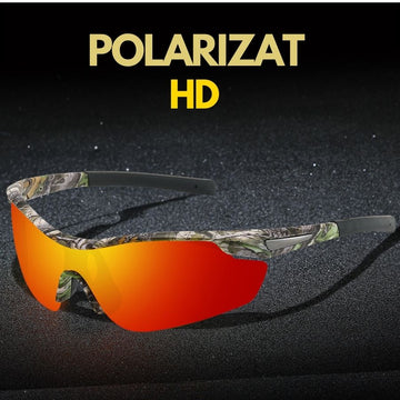 Ochelari de Soare Polarizati, HIPOLAR ®, Camuflaj, Pescuit si Vanatoare, Lentila Rosu Curcubeu HD26, UV400, cu Carcasa Antisoc, #0296