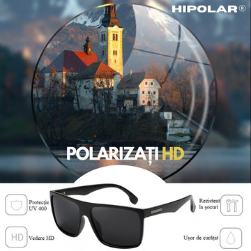 Ochelari de Soare Polarizati, HIPOLAR ®, Clasa 3, Lentila Neagra HD16, UV400, cu Carcasa Antisoc #0285