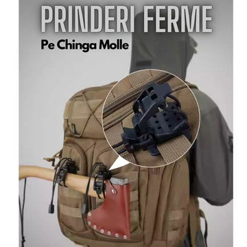 Suport pentru Accesorii Ajustabil cu Prindere pe Chinga Molle, Rucsac, Vesta, Negru, #0316