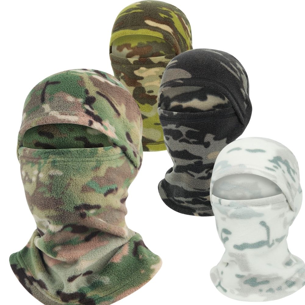 Cagula Caciula de Iarna, Camuflaj, Fleece Polar Moale, Marime M 52, Semielastica, #0658