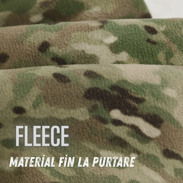 Cagula Caciula de Iarna, Camuflaj, Fleece Polar Moale, Marime M 52, Semielastica, #0658