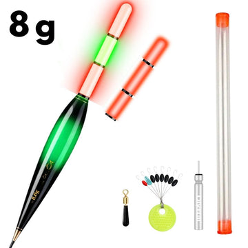 Pluta Pescuit de Noapte 8 grame, Inteligenta cu Led si Senzor la Trasatura, Schimbare de Culoare, Fixa si Culisanta, Baterie Inclusa, #0510