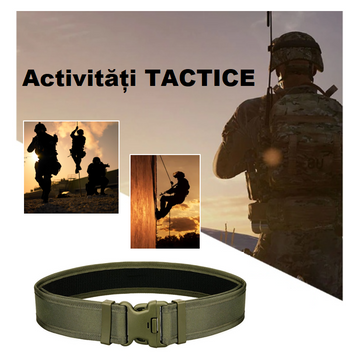 Centura Curea Tactica Militara 130 cm Ajustabila Securitate, OPRA Tactic, Velcro, Verde, #0110